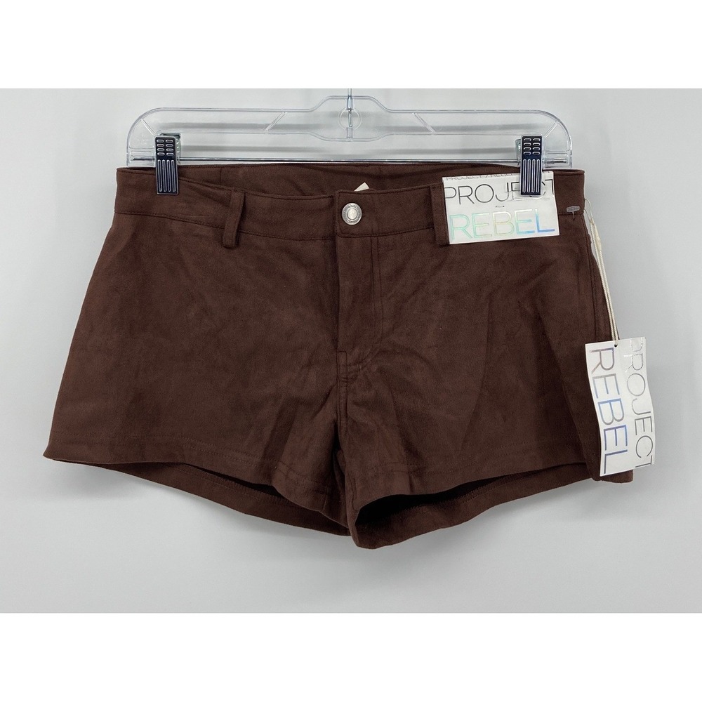 Project Rebel Brown Faux Suede Mini Shorts Women Size M New With Tags